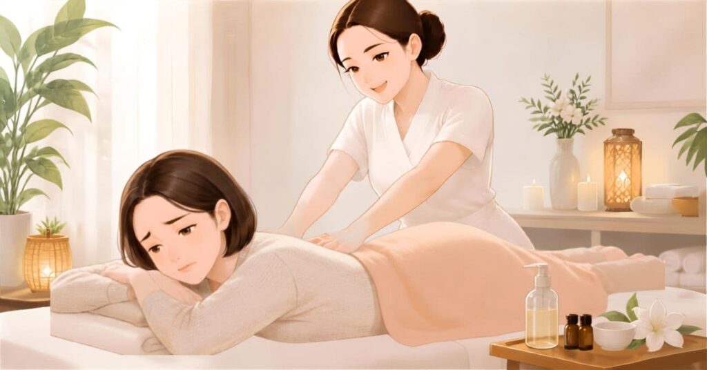 忙しいアピールをする女性